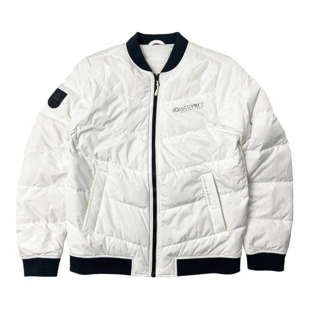 [중고] 디스커버리 여성 화이트 패딩 봄버 자켓