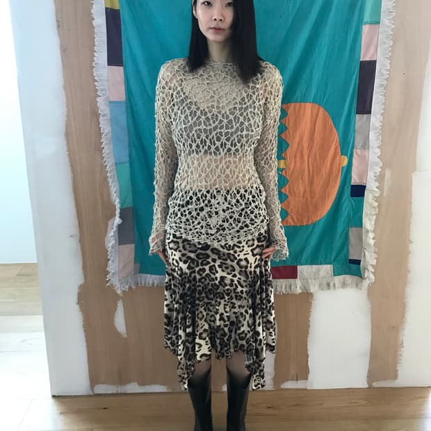 vintage leopard pattern skirt