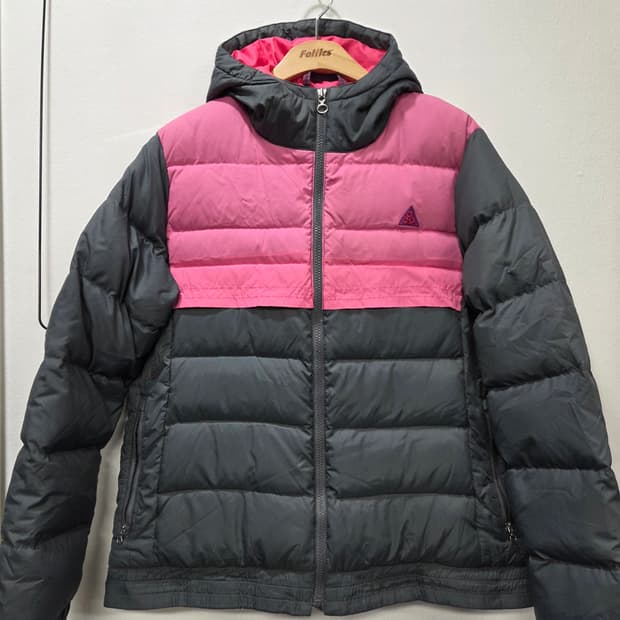 나이키 ACG 핑크/블랙 패딩 점퍼 L