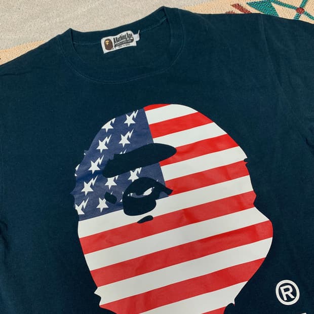 베이프 성조기 반팔