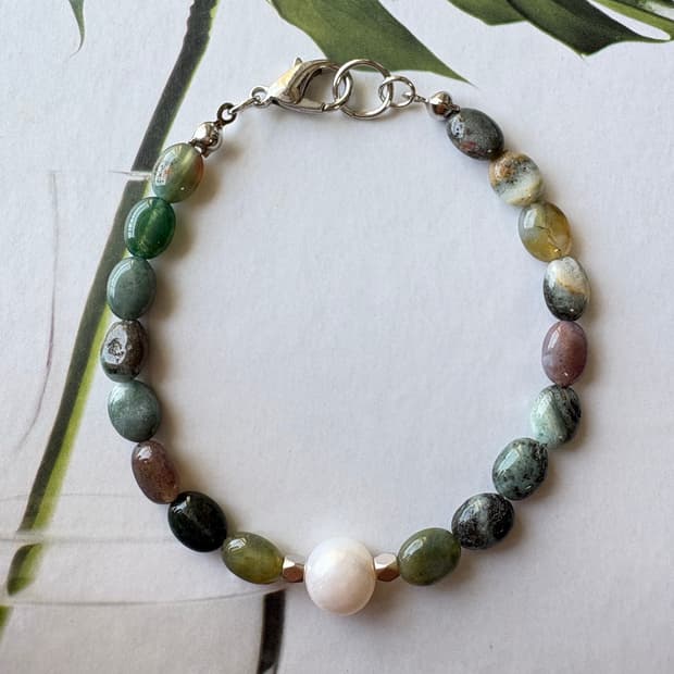 핸드메이드 진주 원석 팔찌