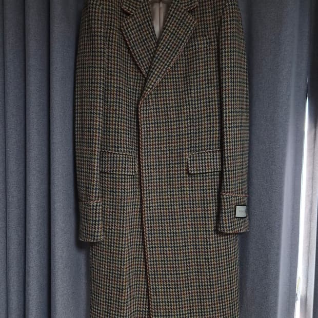 구찌 울 체크 턴업 코트 팝니다 루이비통 프라다 디올 보테가