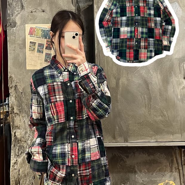 폴로 랄프로렌 패치워크 셔츠 M #csz536