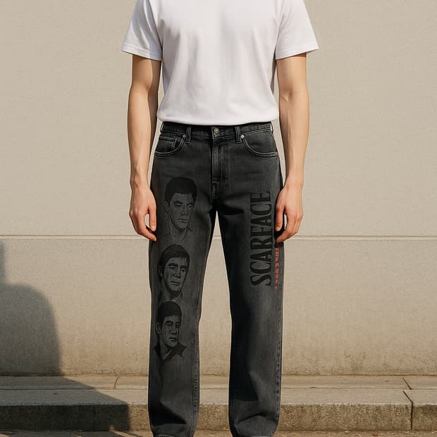 LMC X 스카페이스 흑청 와이드 데님 팬츠_호칭2