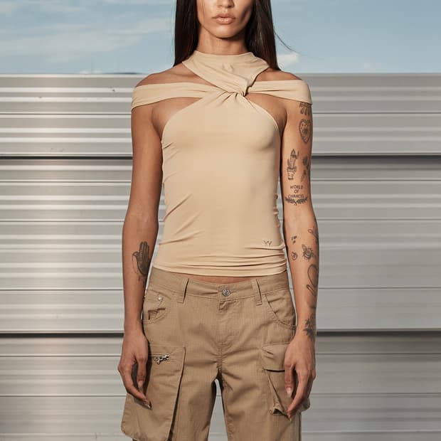 open yy twisted cut out top beige 2사이즈
