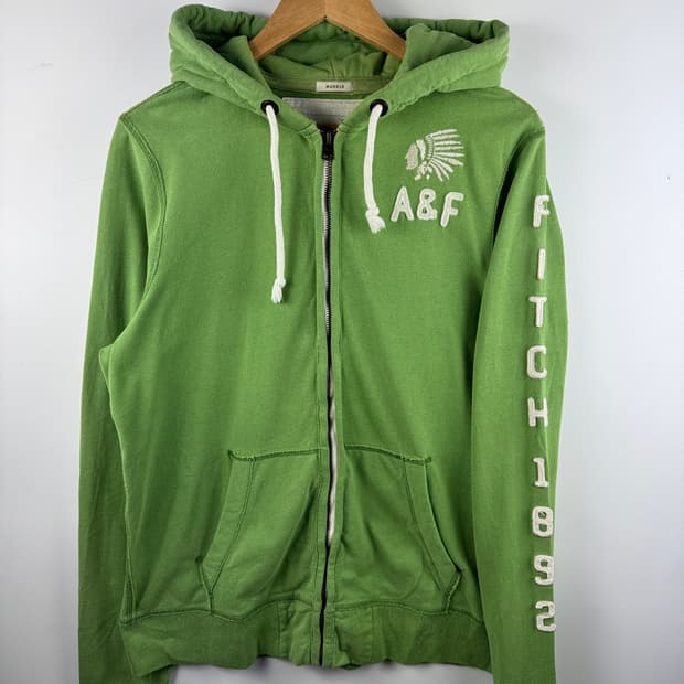 아베크롬비 그린 인디언 패치 후드집업1696