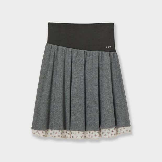 aeae 레이어드 스커트 차콜