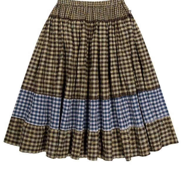 코이세이오 MORI CHECK SKIRT BROWN