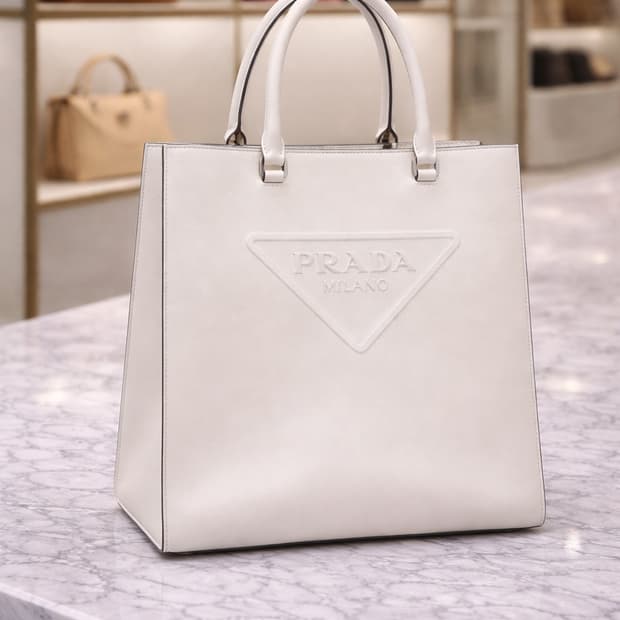 [A급] 프라다 레더 핸드백 화이트 판매합니다!!!