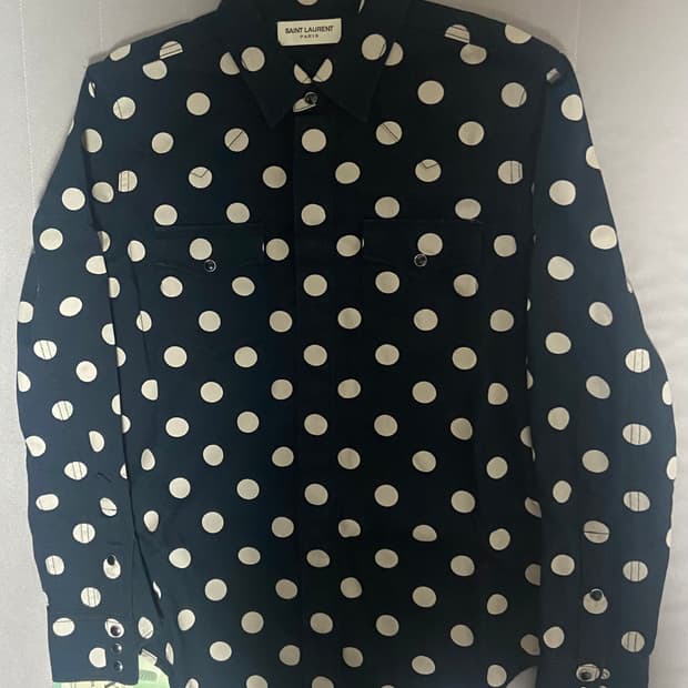 생로랑 웨스턴  도트 셔츠 M