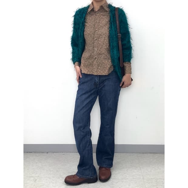 빈티지 퍼 볼레로 가디건