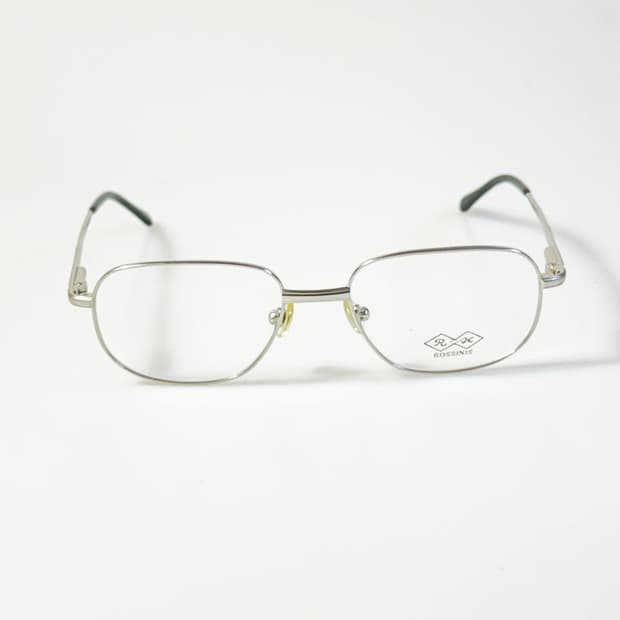 90s ROSSINIS 실버 메탈 슬림 스퀘어 빈티지 안경