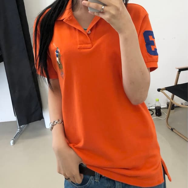 폴로 랄프로렌 오렌지 빅포니 반팔 카라티