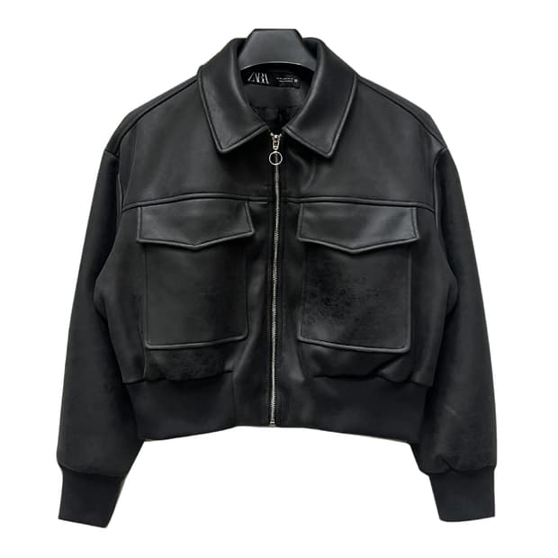 ZARA 자라 레더 봄버 자켓 M