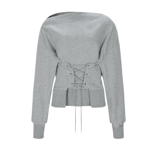 보헤미안서울 코르셋 스웻셔츠 멜란지그레이