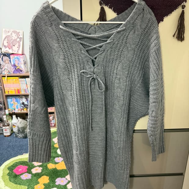 모리룩 갸루 그레이 니트원피스