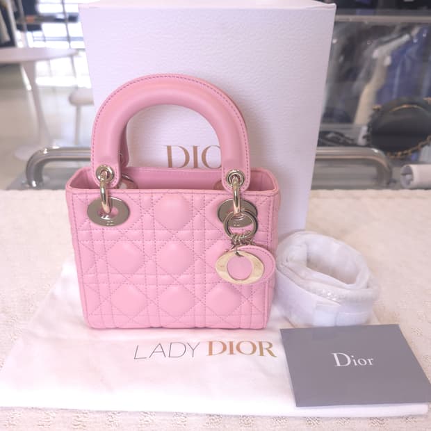 [중고/정품] 디올 레이디백 미니 엔틱 핑크