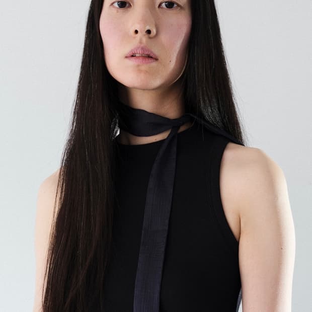 CRINKLE CHIFFON PETIT 스카프 네이비