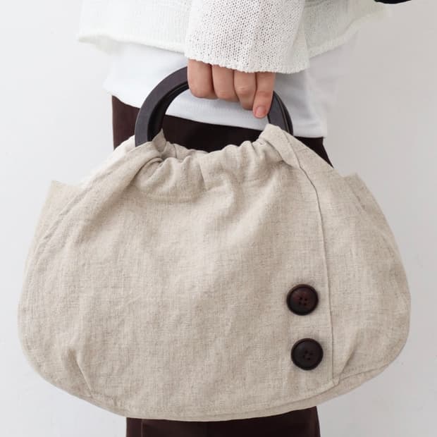 humoo 아티잔 무드 단추 포켓 가방