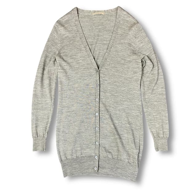 유니클로 그레이 울 니트 가디건 L