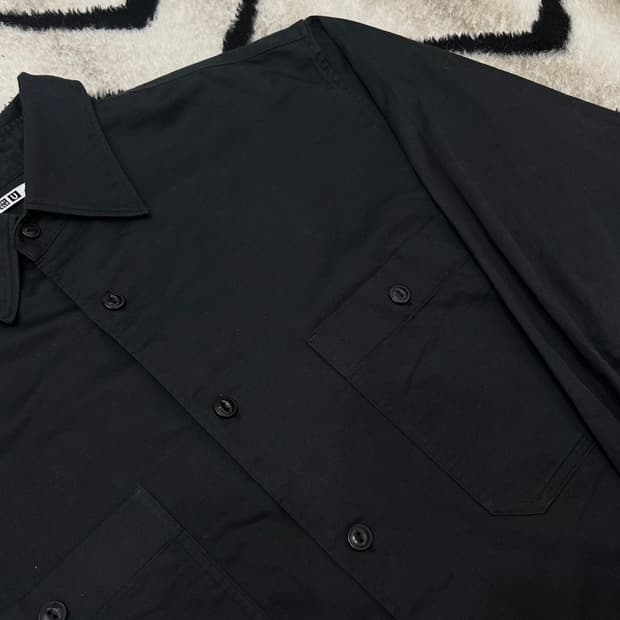 [XL]유니클로U 오버핏 코튼 투포켓 워크 셔츠/블랙