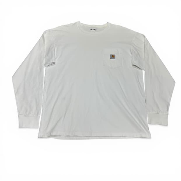 M 칼하트 화이트 포켓 긴팔 롱슬리브