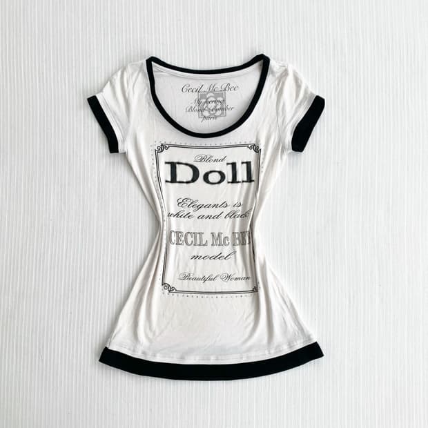 Cecil Mcbee ♥ 세실맥비 레터링 큐빅 딱붙탑