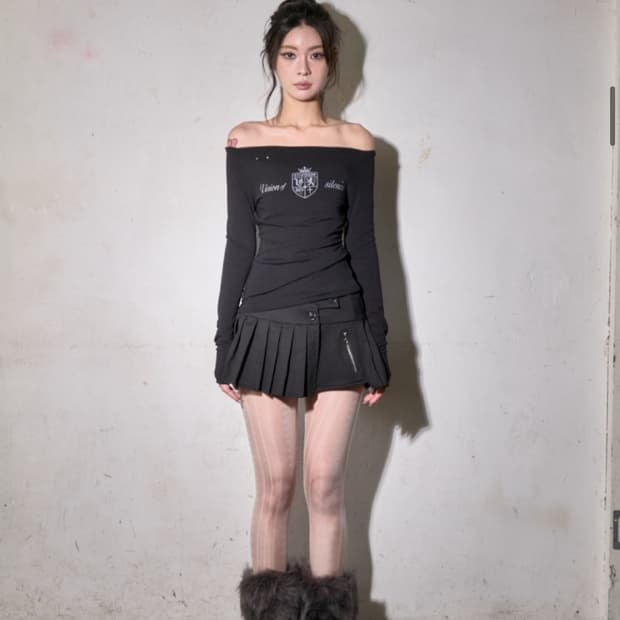 511버전 AXIS POCKET PLEATS WRAP MINI SKIRT