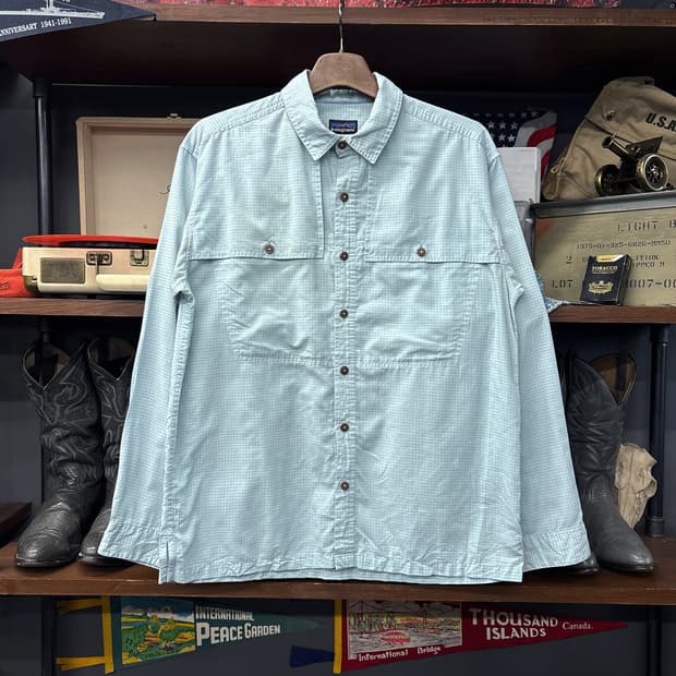 00s 파타고니아 마이크로 체크 롱슬리브 아일랜드 호퍼 셔츠 N1085