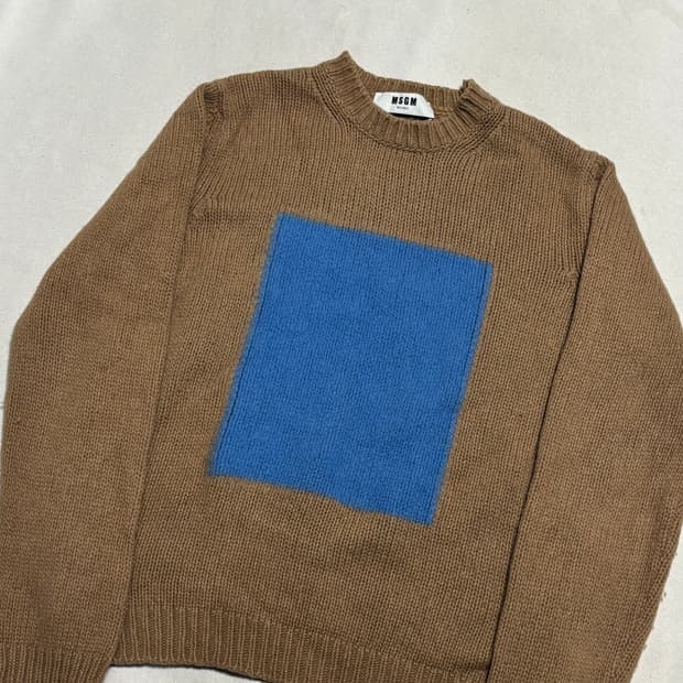 M MSGM 브라운 울 니트