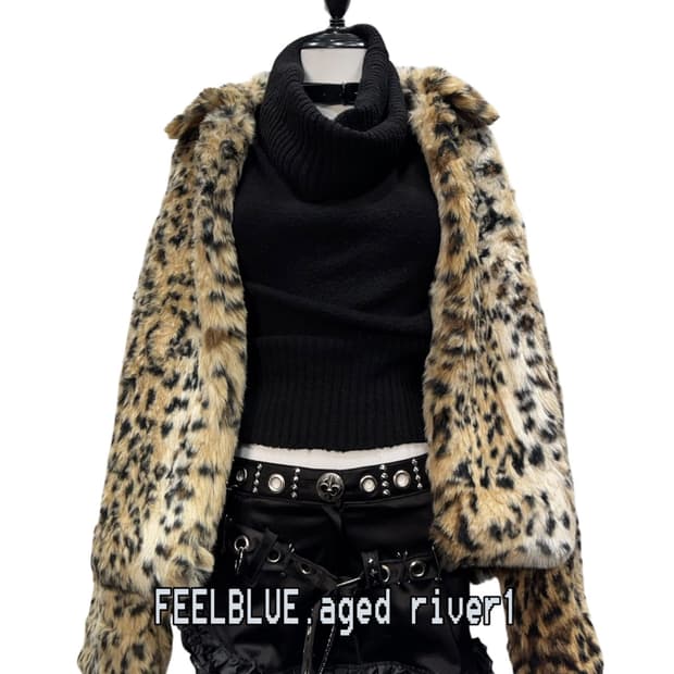 MORGAN Kint Leopard Fur Jacket 2pcs Set 
