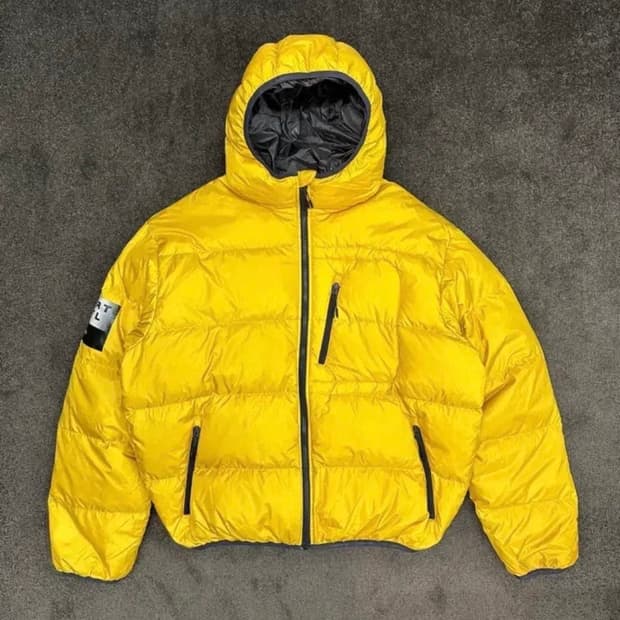 디네댓 옐로우 후드 패딩 L