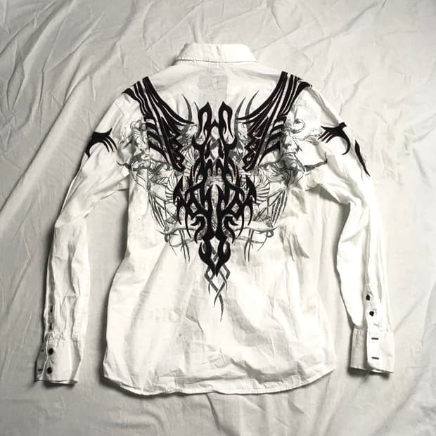 ROAR devil tribal embroidery shirt
