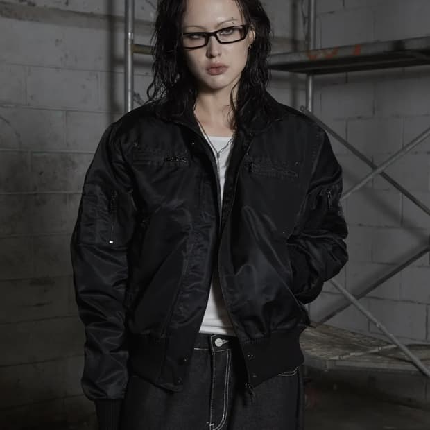 어니브 MA-1 봄버 점퍼 자켓 블랙