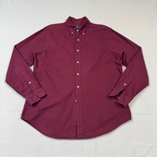 L) 폴로 랄프로렌 클래식 가먼트다이 셔츠 버건디
