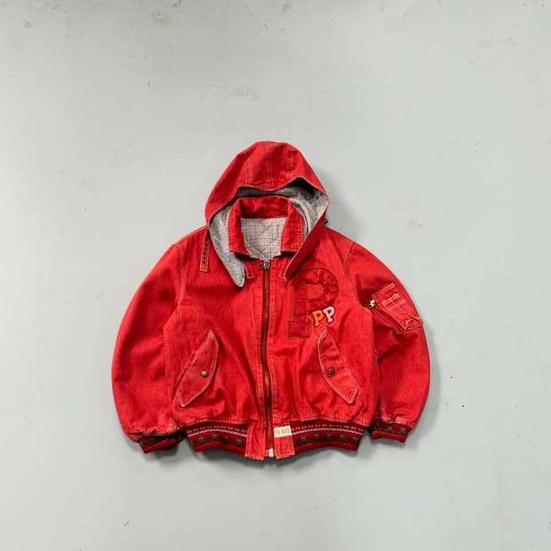 90s 핑크하우스 로고 봄버 