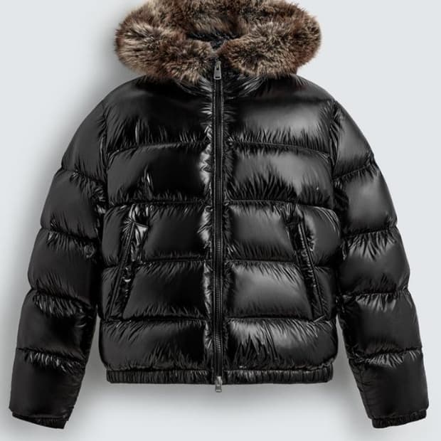 자라 퍼 후드 패딩