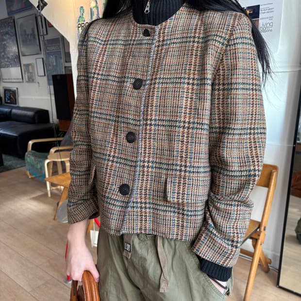 80s 이세이미야케 스포츠 울 트위드 자켓