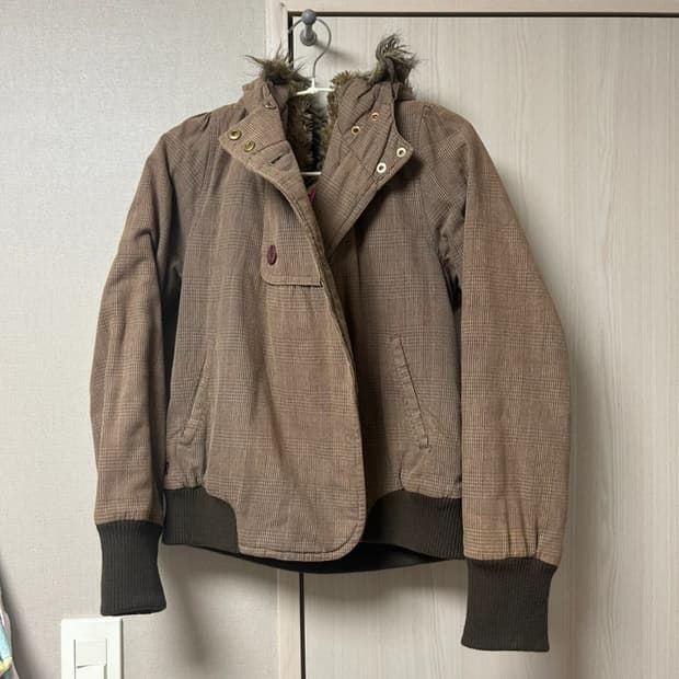 Y2K 빈티지 브라운 후드 점퍼 퍼 자켓 아카이브엑스 갸루 일브