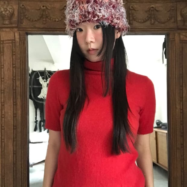 vintage red beanie