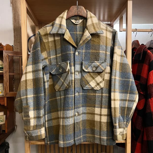 [M]70's 울리치 USA 타탄체크 울 셔츠 자켓