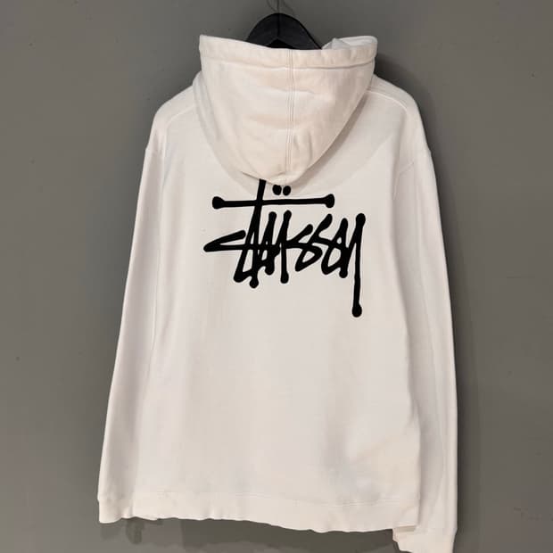 스투시 베이직 화이트 후드티 