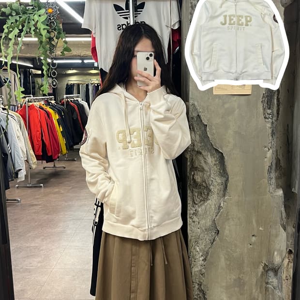 지프 후드집업 아이보리 L #csz1865