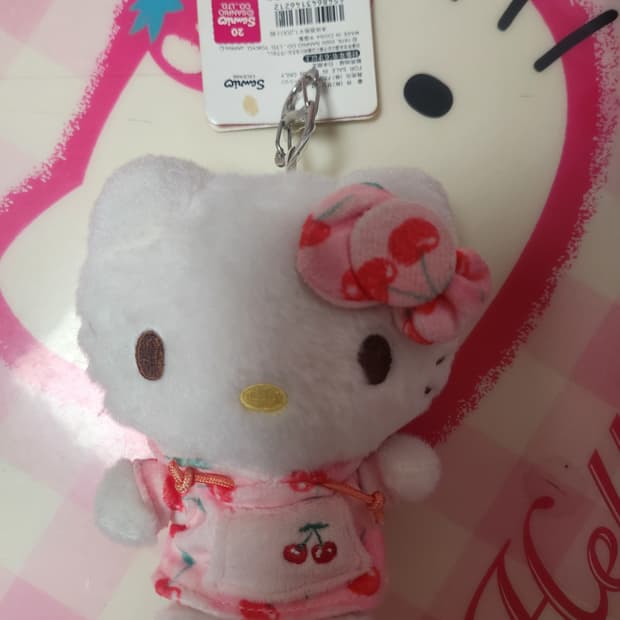 헬로키티 체리 후디 키링 정품 산리오 마스코트