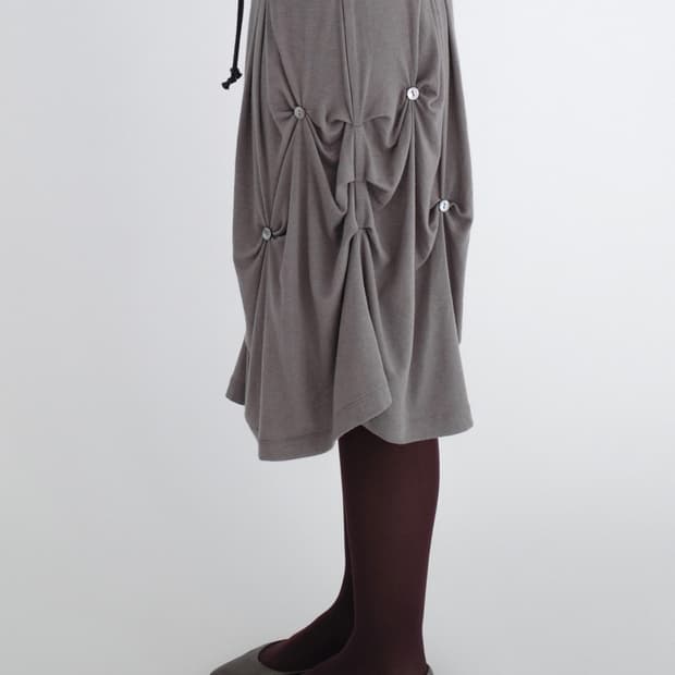 Sankofa Puella drape wool skirt brown
