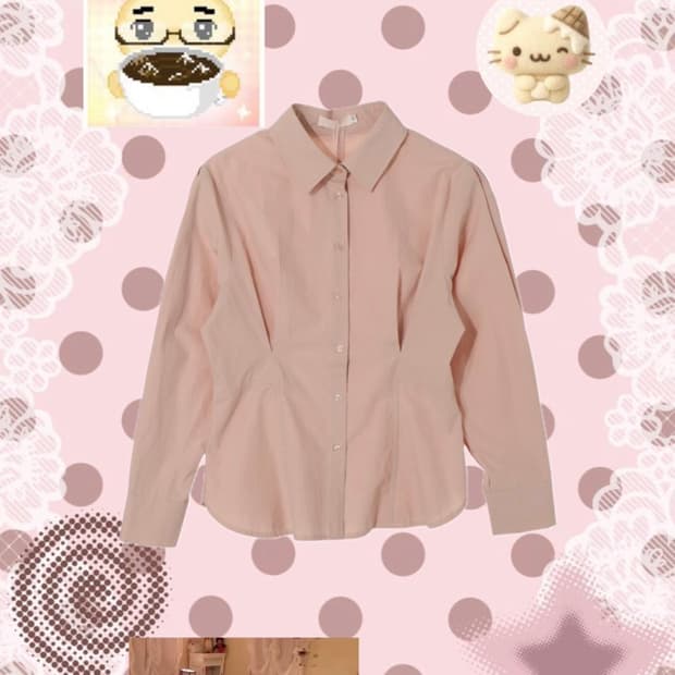 트위 ˚ ༘♡ ·˚ ˚* ੈ✩핀턱 핑크 셔츠 빈티지 블라우스