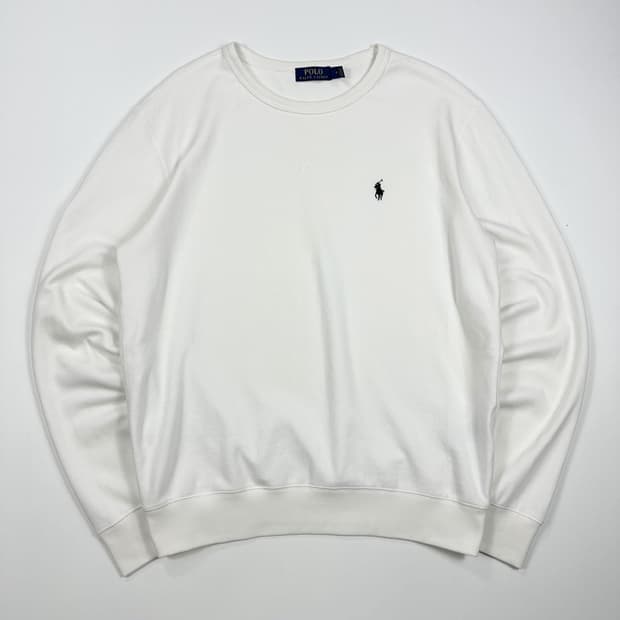 폴로 랄프로렌 클래식 크루넥 맨투맨 화이트 M