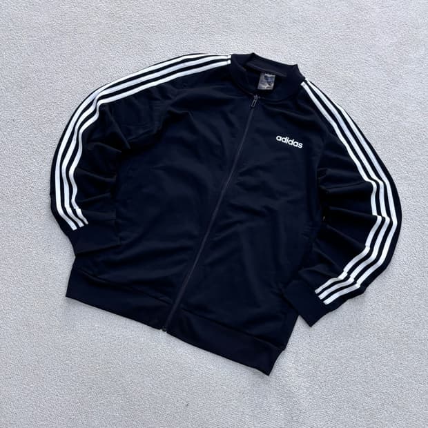 L 아디다스 블랙 트랙탑 자켓 0414E