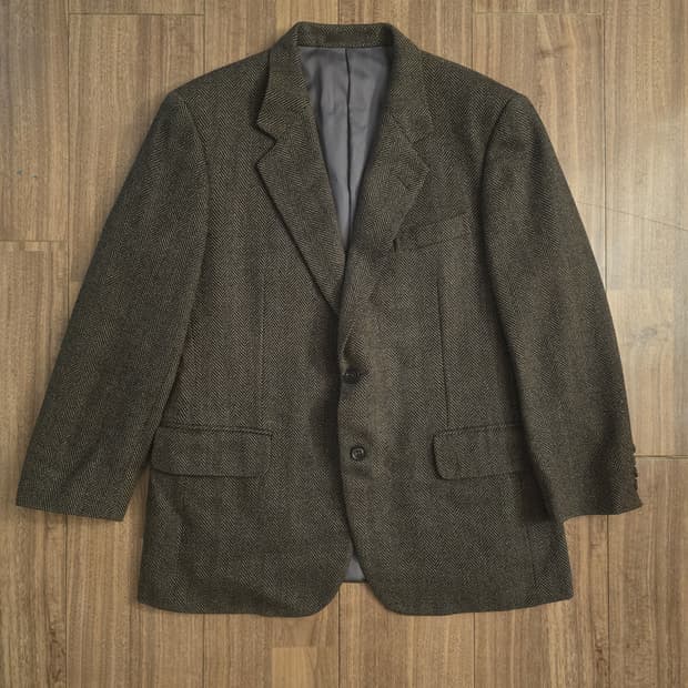 버버리 해링본 울 블레이저 자켓 100