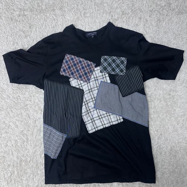 꼼데가르송 옴므 패치워크 티셔츠